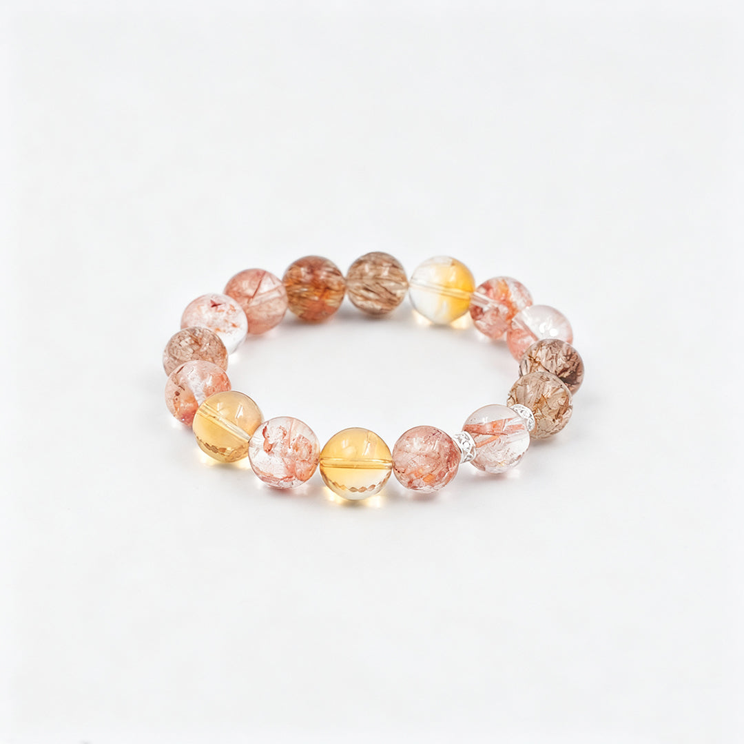 Citrine × Red Hematoid Quartz × Black Rutilated Quartz · The Radiant Flame Bracelet · The Solar Plexus Awakening Chain