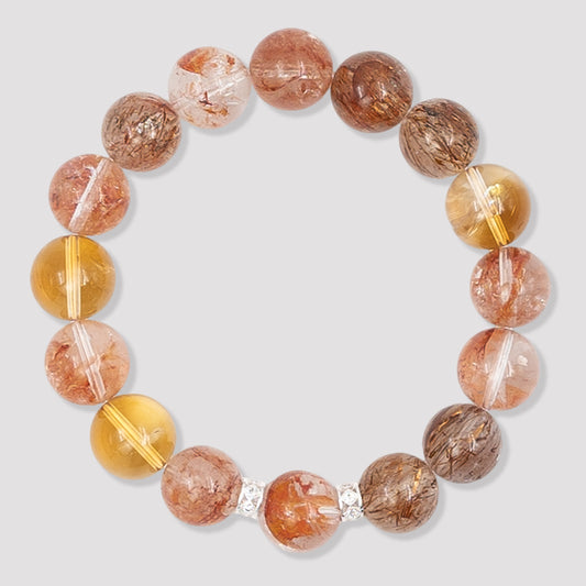 Citrine × Red Hematoid Quartz × Black Rutilated Quartz · The Radiant Flame Bracelet · The Solar Plexus Awakening Chain